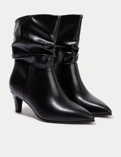 Bottes aspect daim noir femme