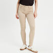 Jeans slim 5 poches taupe femme