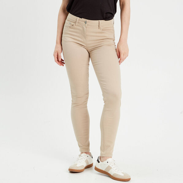 jeans slim 5 poches taupe femme Jeans slim 5 poches taupe femme