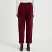 Pantalon jogging velours bordeaux femme