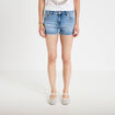 Short stretch en jean taille basse denim double stone femme