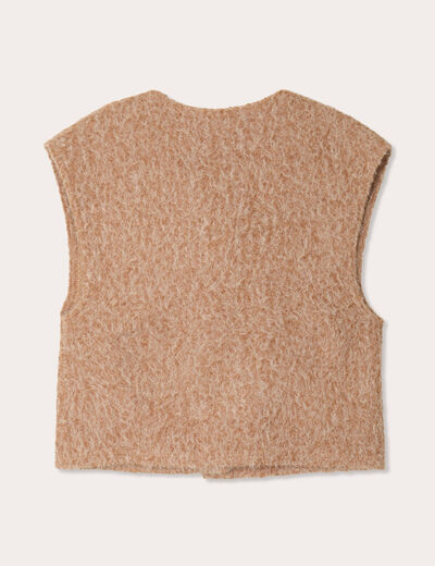 Gilet sans manches marron clair femme