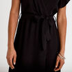 Robe longue &eacute;vas&eacute;e manches courtes noir femme