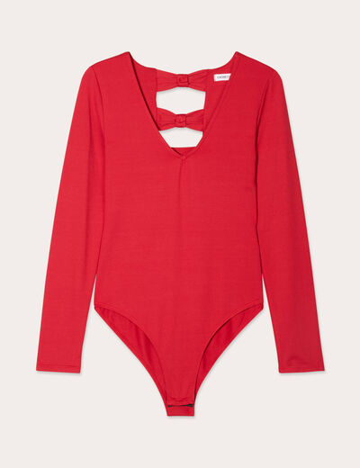 Body détails noeuds rouge femme
