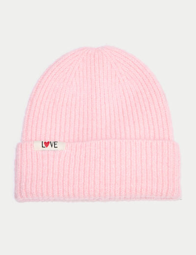 Bonnet rose clair femme