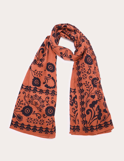 Foulard carré rouge clair femme