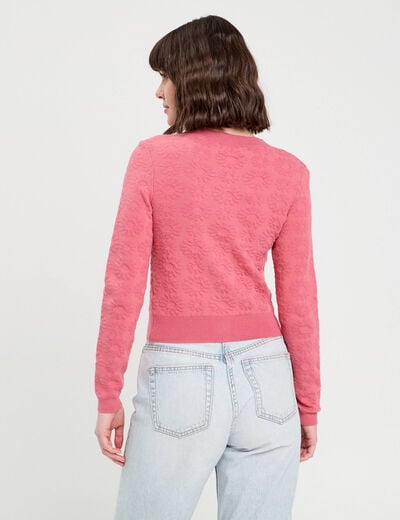 Gilet manches longues vieux rose femme