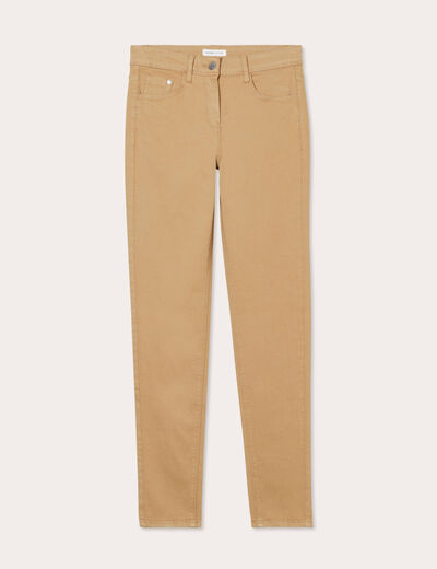 Jeans slim 5 poches camel femme
