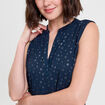 Blouse sans manches bleu marine femme