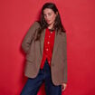Blazer col tailleur manches longues noir femme