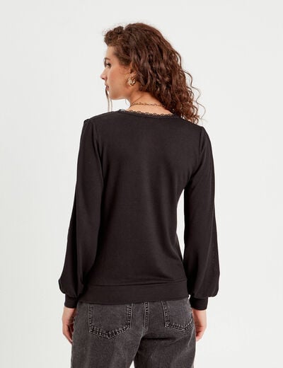 T-shirt manches longues noir femme