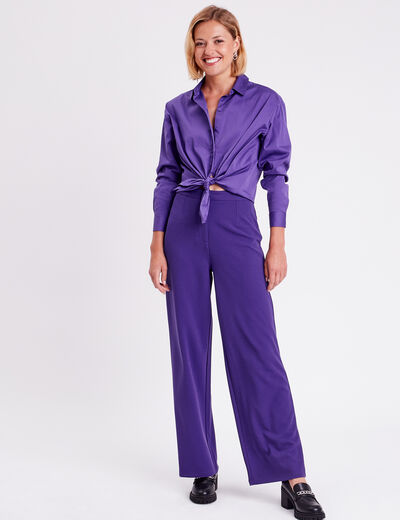 Chemise manches longues violet femme
