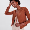 Gilet manches longues marron femme
