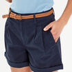 Short chino ceinturé bleu marine femme