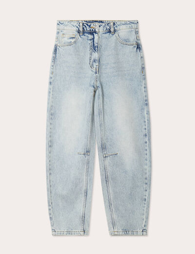 Jeans balloon denim bleach femme
