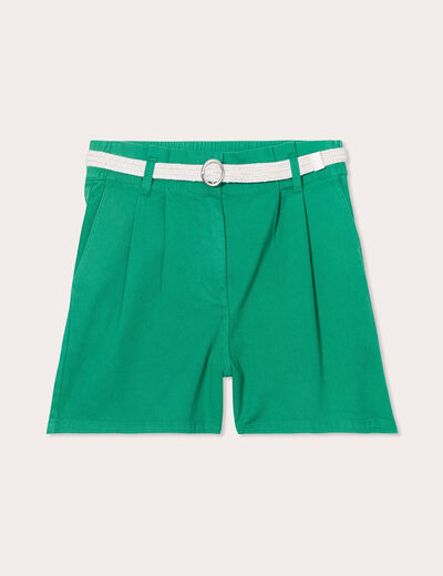Short regular en jean vert émeraude femme