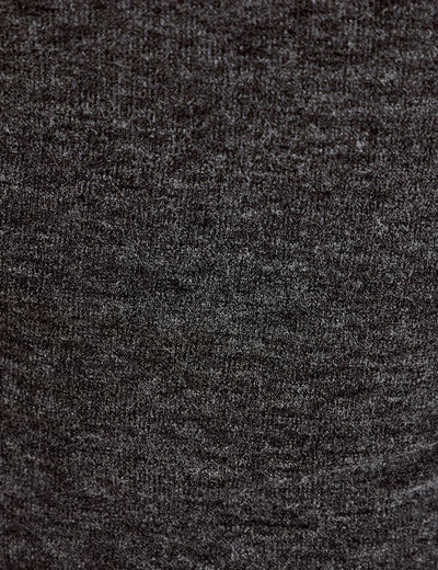 Top cintr&eacute; col bateau manches longues gris fonc&eacute; femme