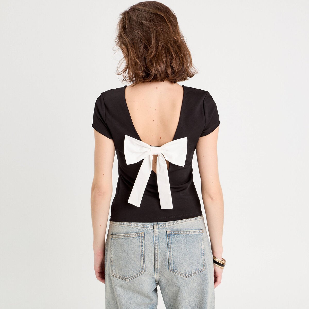 T-shirt manches courtes noir femme