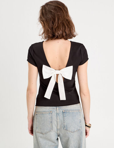 T-shirt manches courtes noir femme