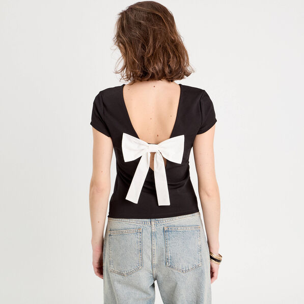 T-shirt manches courtes noir femme