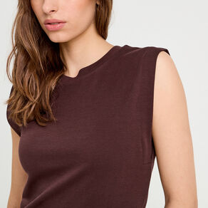 Débardeur sans manches marron foncé femme