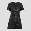 Combishort ceinturé noir femme