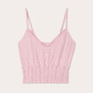 Blouse broderie anglaise rose poudrée femme