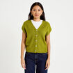 Gilet sans manches vert fonc&eacute; femme