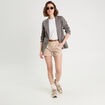Short chino ceinturé sable femme