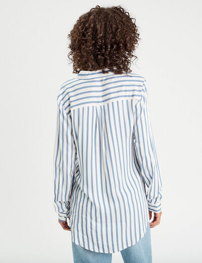 Chemise manches longues bleu marine femme