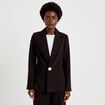 Blazer droit manches longues noir femme