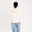 Pull 2-en-1 &agrave; capuche amovible ecru femme
