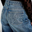 Jean wide leg taille basse denim double stone femme