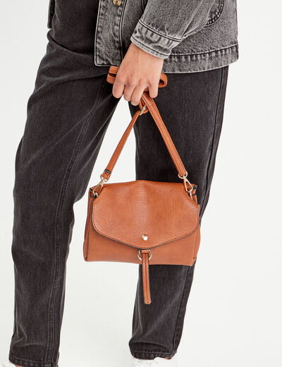 Sac à rabats camel femme
