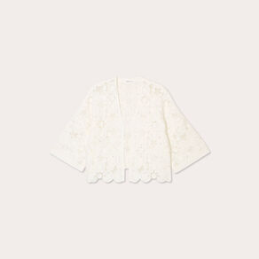 Gilet aspect crochet ecru femme