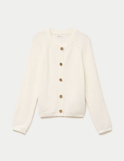 Gilet manches longues ecru femme