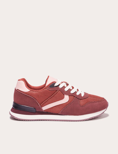 Sneakers plates rouge foncé femme