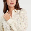 Chemise dentelle plissée ecru femme