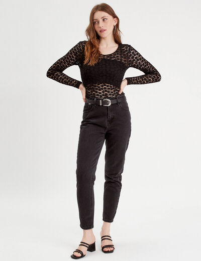 T-shirt manches longues noir femme
