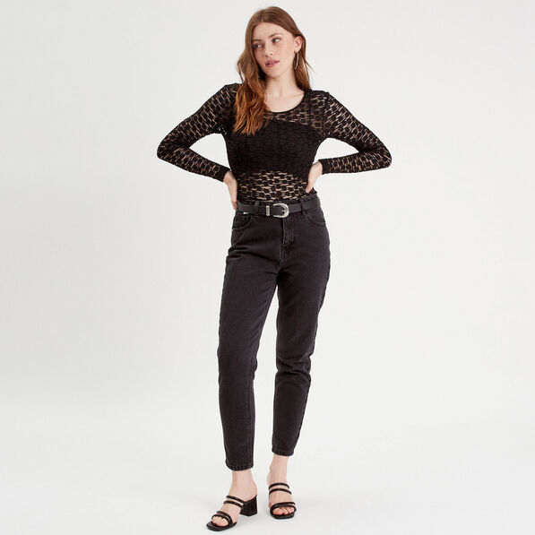 T-shirt manches longues noir femme