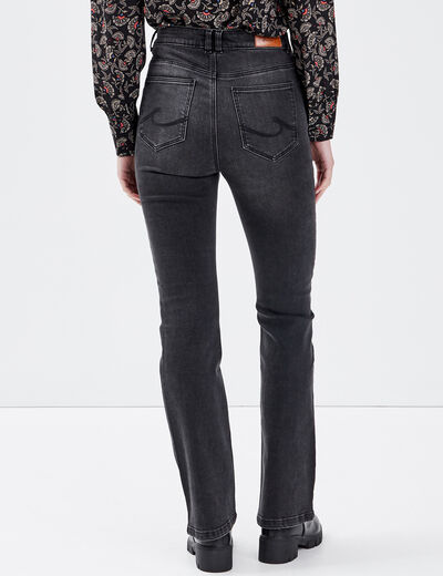 Jeans bootcut taille haute denim noir femme