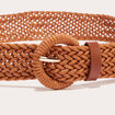Ceinture tressée camel femme