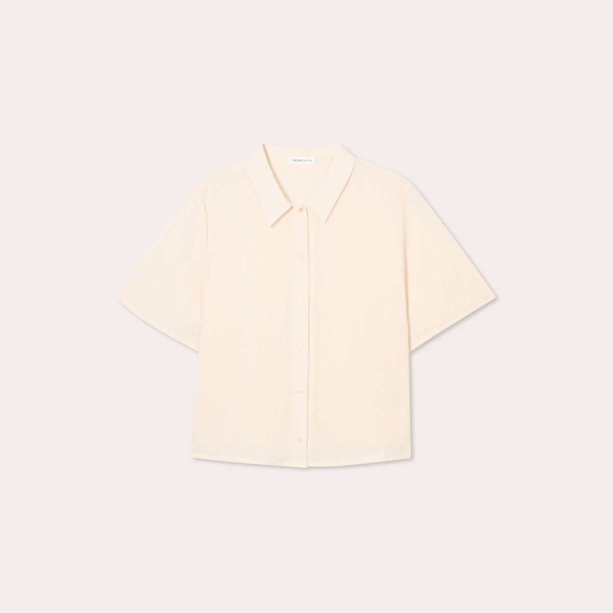 Chemise manches courtes ecru femme