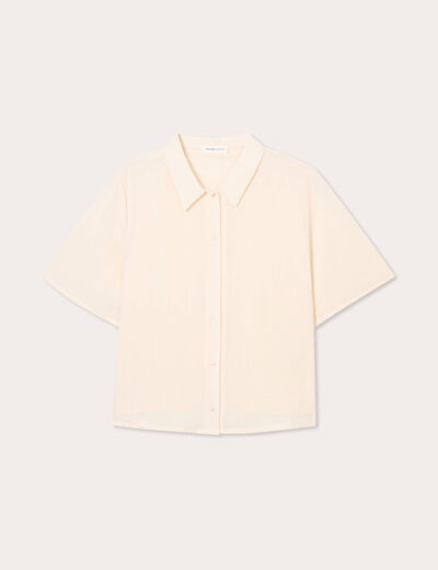 Chemise manches courtes ecru femme