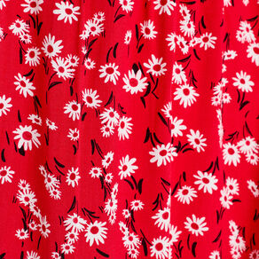 Robe évasée manches courtes rouge femme