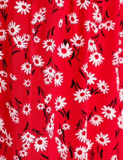 Robe évasée manches courtes rouge femme