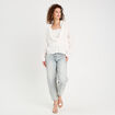Chemise manches longues contenant du lin ecru femme
