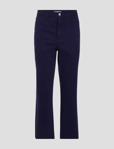 Jeans droit 7/8ème bleu violet femme