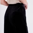 Pantalon city large velours noir femme