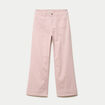 Pantalon large cropped taille haute rose nude femme